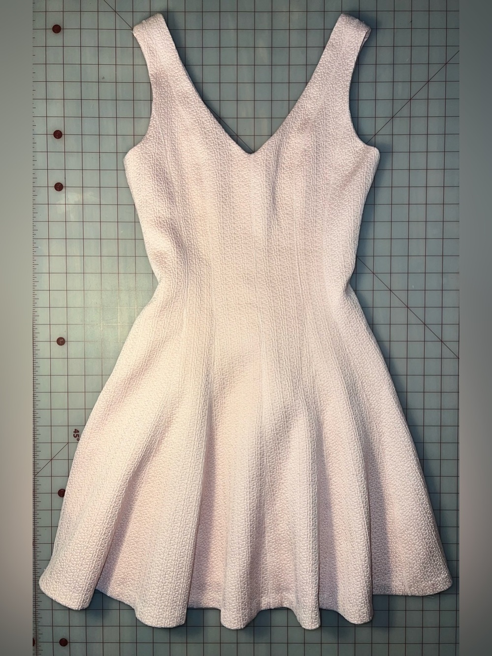 Club Monaco | Pale Pink Textured Sleeveless Fit-and-Flare Mini Dress Size 00